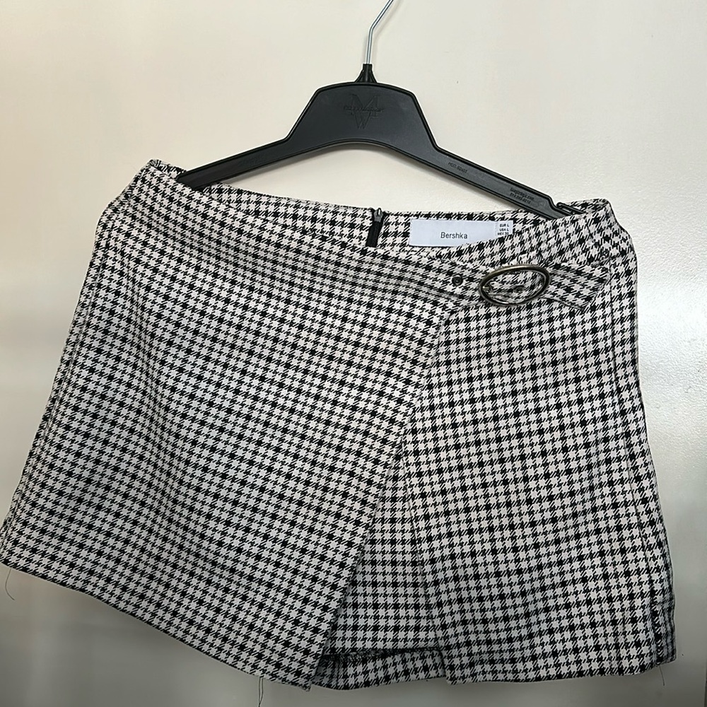 Bershka skort plaid printed